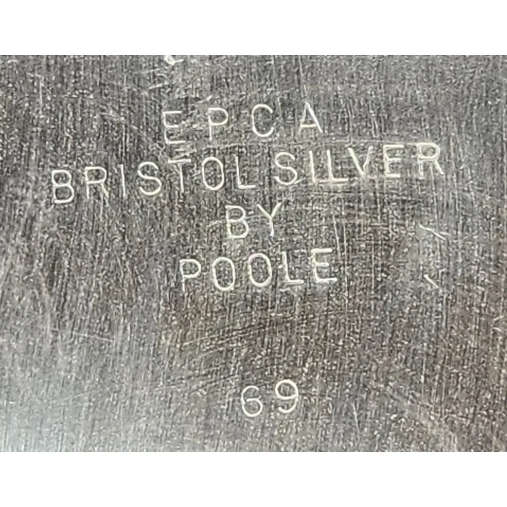 EPCA Bristol Silverplate Serving Bowl by Poole Antique Tarnished Decor